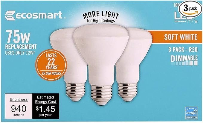 Ecosmart 75 Watt Equivalent Dimmable 3 Pack