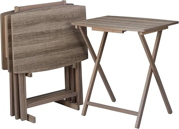 Oversized Tray Table Rustic Grey