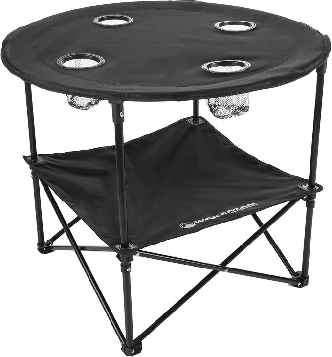 Wakeman Camping Table Cupholders Tailgate
