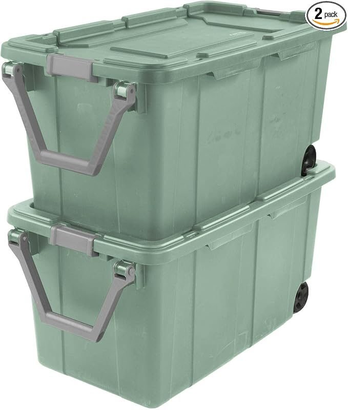 Wheeled Storage Totes with Lids (2 Pack)